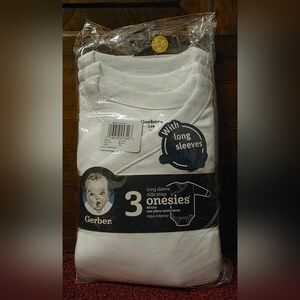 Gerber White Long Sleeve Onesies